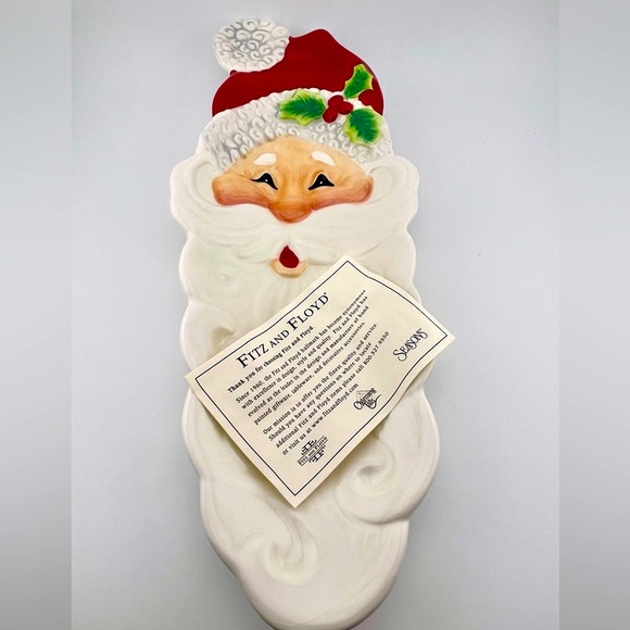 Vintage, Snack Therapy Santa Claus Plate/Server by Fitz and Floyd - Picture 5 of 9